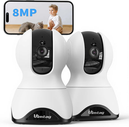 VIMTAG Cámaras panorámicas\/inclinables de 8 MP para seguridad del...