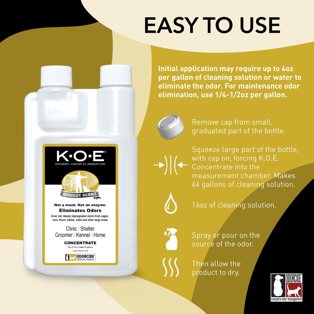 Odorcide K.O.E. Eliminador de olores de albaricoque de 16 oz para o...