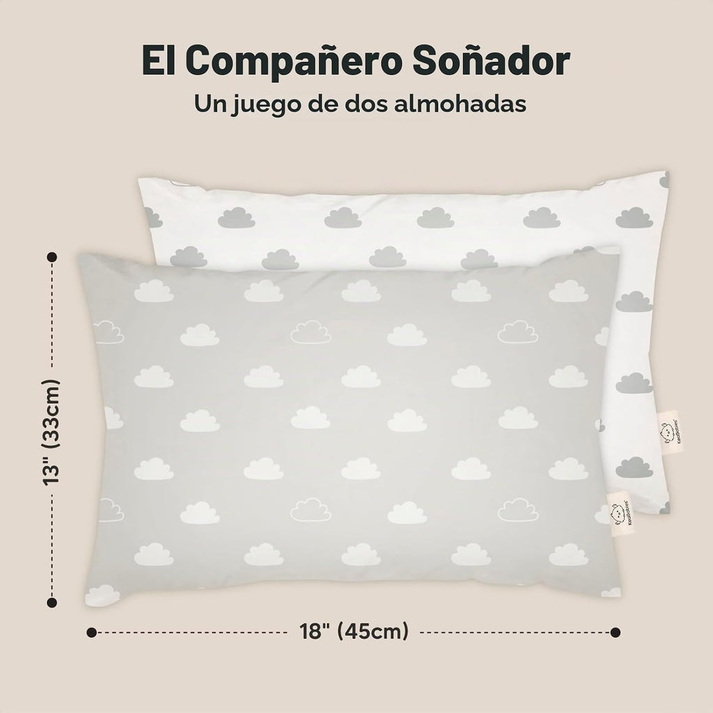 KeaBabies Paquete de 2 almohadas para niños de 2 años a 5,13 x 18 p...