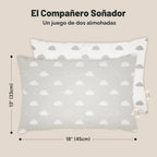 KeaBabies Paquete de 2 almohadas para niños de 2 años a 5,13 x 18 p...