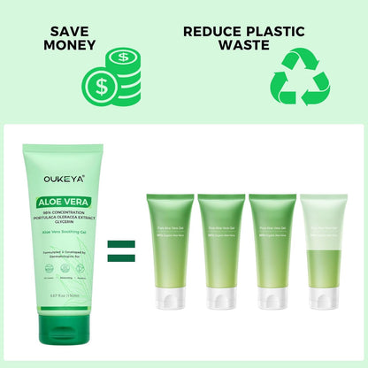 OUKEYA Gel de aloe vera: calmante, hidratante y nutritivo para cara...