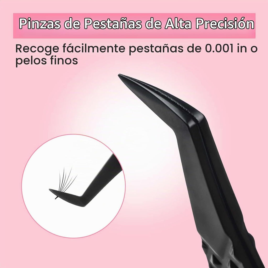 VEYES INC Pinzas de pestañas para extensiones de pestañas, pinzas d...