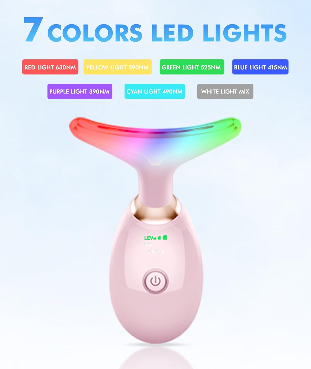 SDKWDH Terapia de Luz Roja para Cara y Cuello, Herramienta de Masaj...