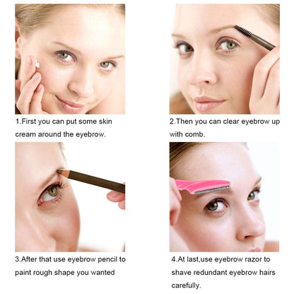 66 Maquinilla de afeitar de cejas y rasuradora facial para mujeres y hombres, recortadora de pelo de cejas y afeitadora con cubierta protectora, segura y apta para principiantes
