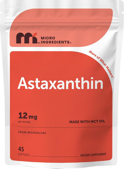 Micro Ingredientes Astaxantina 12 mg por porción con aceite MCT, 45...
