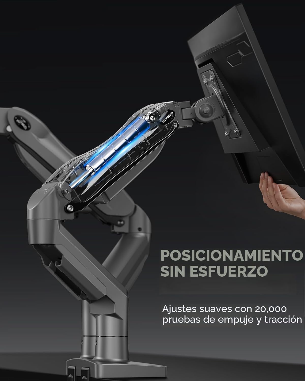 HUANUO - Soporte de escritorio para monitor doble, completamente aj...