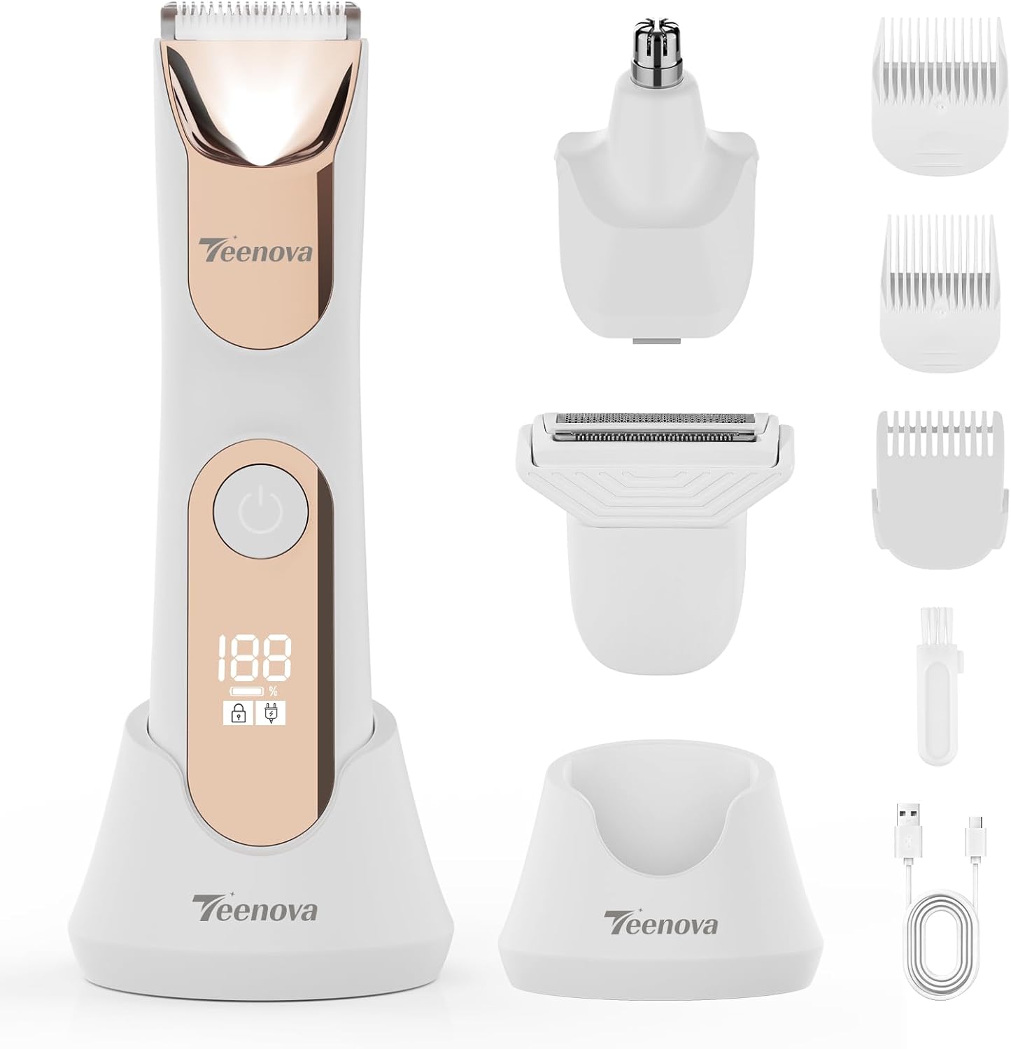 TEENOVA Manscape - Recortadora de vello corporal para hombres, reco...