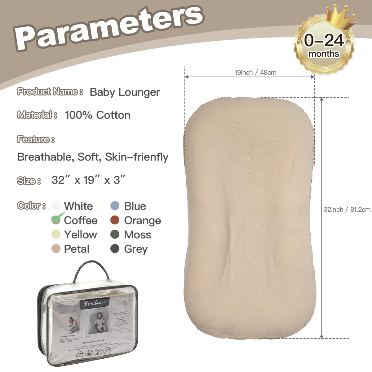Meindoovm Cojín de apoyo infantil \u2013 Snuggle Cozy Me Cojín de a...