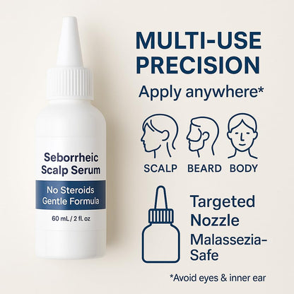 Suero para el Cuero Cabelludo Seborreico 8X DE ACTUACIÓN RÁPIDA - Ungüento Calmante para Enrojecimiento y Dermatitis - Pomada de Acción Rápida para Cuero Cabelludo, Cara, Pecho y Cuerpo para Hombres y