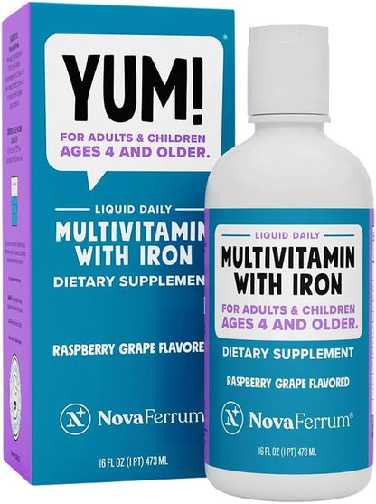 NovaFerrum Yum 16 onzas líquidas | Multivitamínico con hierro para...