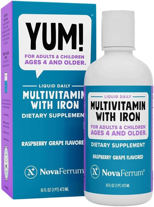 NovaFerrum Yum 16 onzas líquidas | Multivitamínico con hierro para...