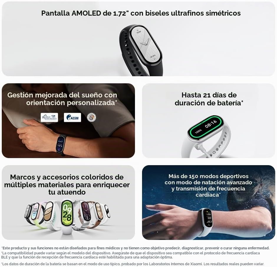 XIAOMI Mi Smart Band 10 (2025) versión global, pantalla AMOLED de 1...