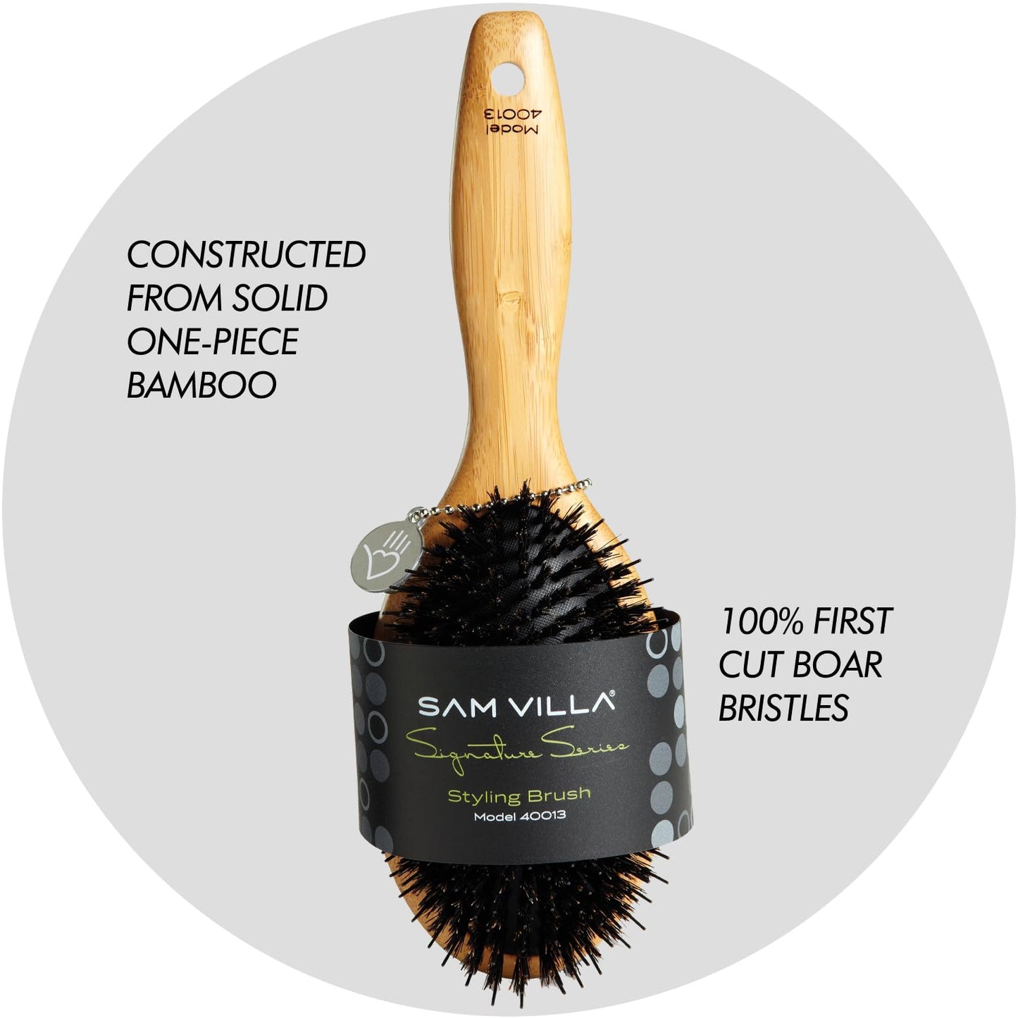 Sam Villa Cepillo de pelo de cerdas de jabalí serie Signature para peinar el cabello