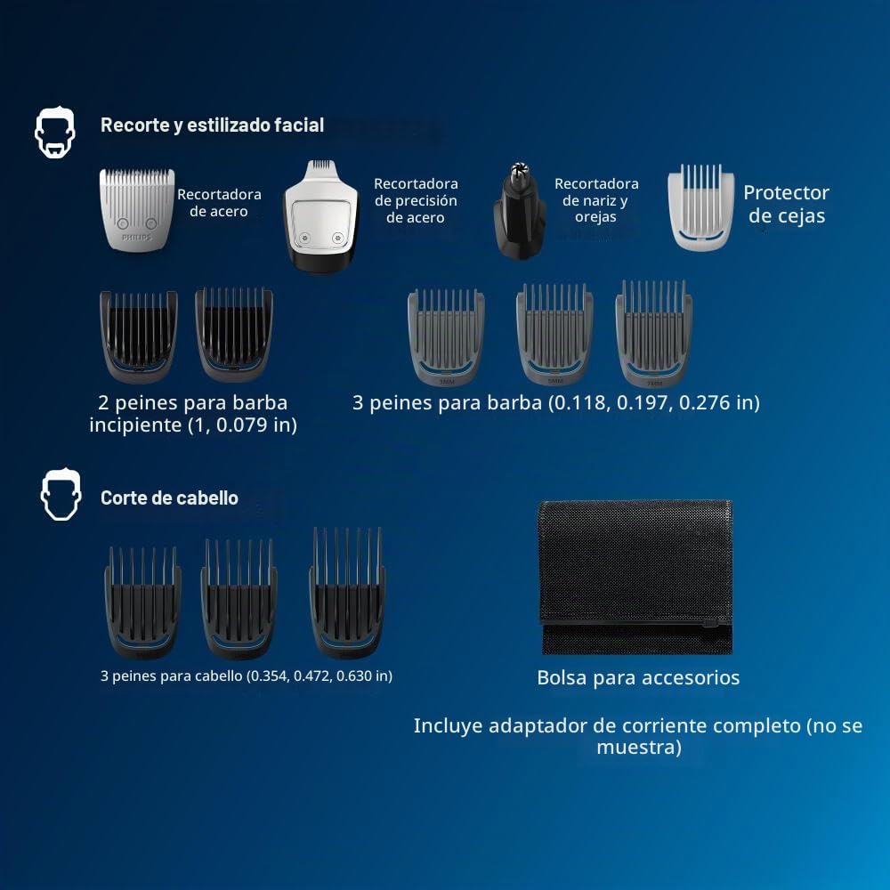Norelco Philips Multigroom 3000 Series, recortadora todo en uno, re...