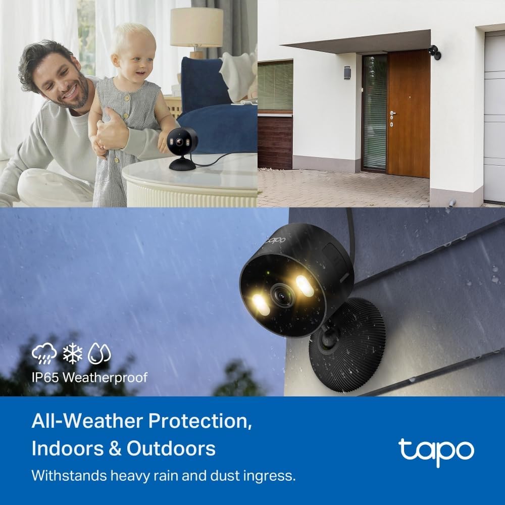 Cámara de seguridad Tapo para interiores\/exteriores de 1080p - Det...