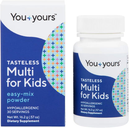 You+yours Polvo multivitamínico insípido para niños y niños pequeño...