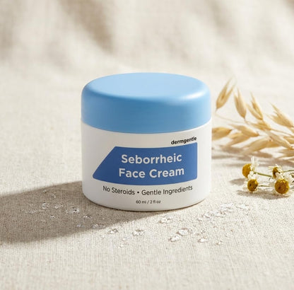 Crema facial para dermatitis seborreica para pieles sensibles, hidrata y apoya la barrera cutánea con aceite MCT, escualano, crema hidratante para rostro, cuero cabelludo y cuerpo, sin esteroides