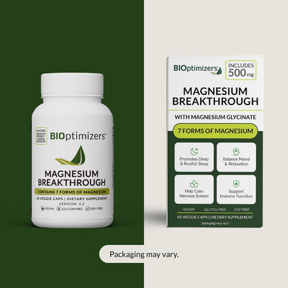 BIOptimizers Suplemento Magnesium Breakthrough con 500mg - 7 Formas...