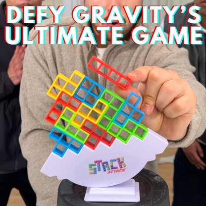 Juego de torre de ataque apilable, divertidos juegos de equilibrio para niños y adultos, bloque de construcción de noche de juego familiar y regalos apilables, incluye 48 piezas y 36 tarjetas, regalo de juguete novedoso