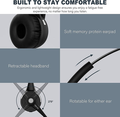 Trucker - Auriculares Bluetooth con micrófono, auriculares inalámbricos para teléfono celular con cancelación de ruido, base de carga, función de silencio para el hogar, oficina, centro de