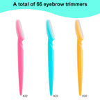66 Maquinilla de afeitar de cejas y rasuradora facial para mujeres y hombres, recortadora de pelo de cejas y afeitadora con cubierta protectora, segura y apta para principiantes