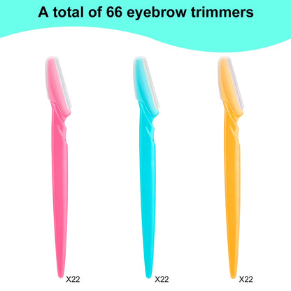 66 Maquinilla de afeitar de cejas y rasuradora facial para mujeres y hombres, recortadora de pelo de cejas y afeitadora con cubierta protectora, segura y apta para principiantes
