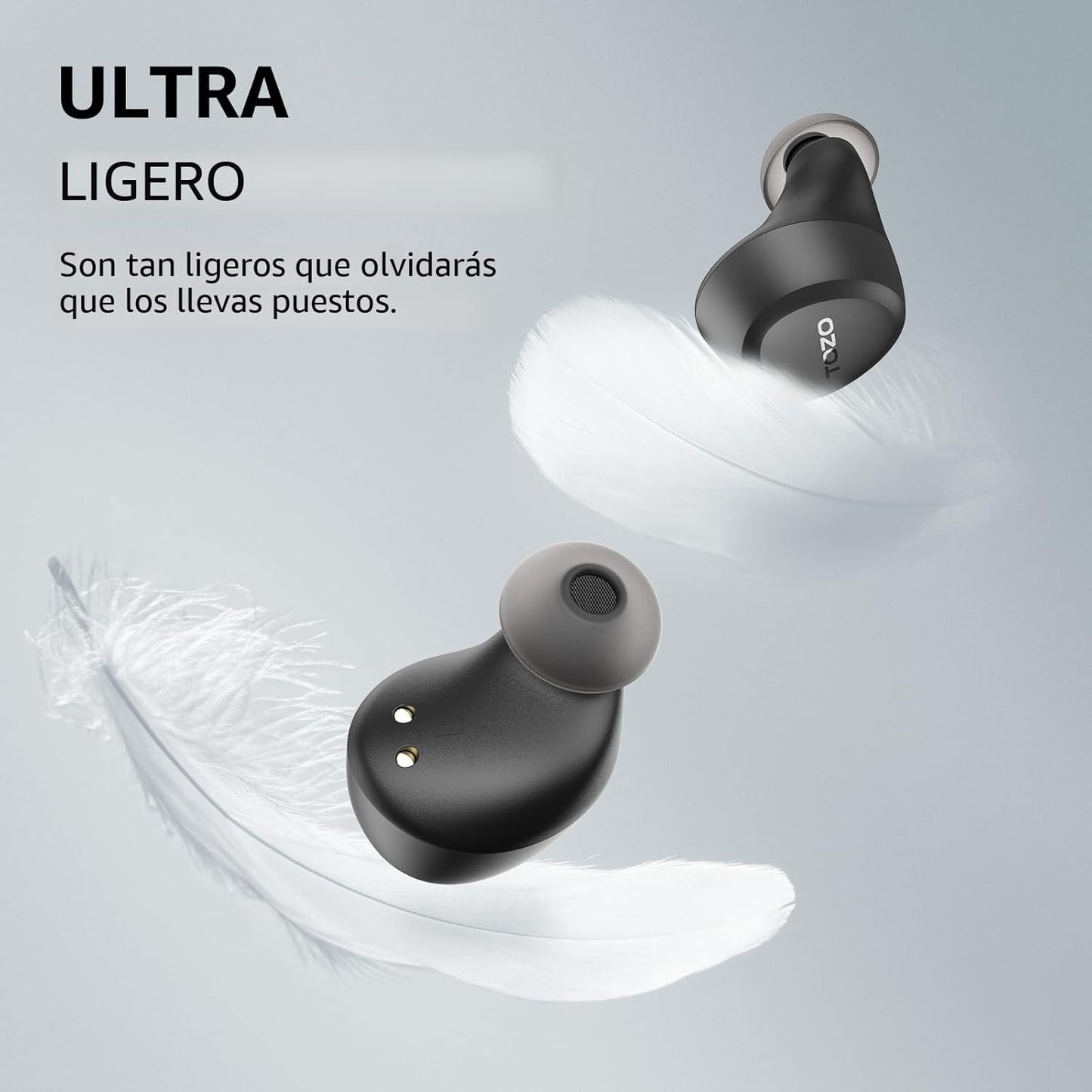TOZO Auriculares inalámbricos A1 Bluetooth 5.3 de peso ligero en el...
