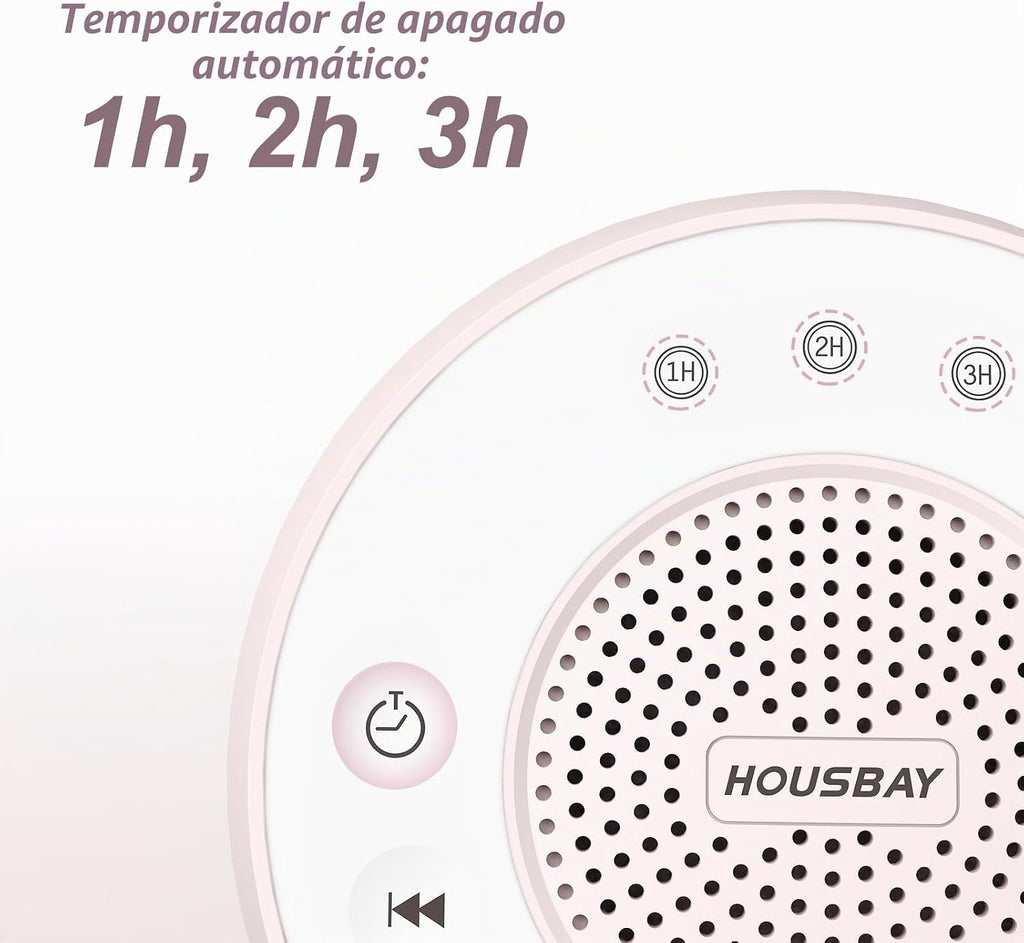 HOUSBAY - Máquina de sonido con ruido blanco para dormir, color ros...