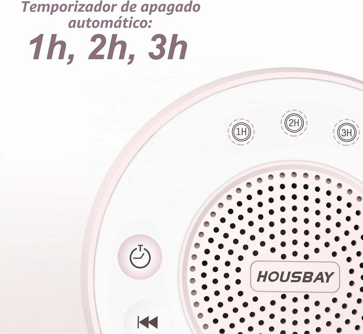 HOUSBAY - Máquina de sonido con ruido blanco para dormir, color ros...