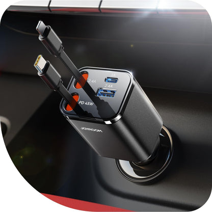 [2026 Ultra-compacto] Cargador de coche retráctil de 84 W, [PD 45W]...