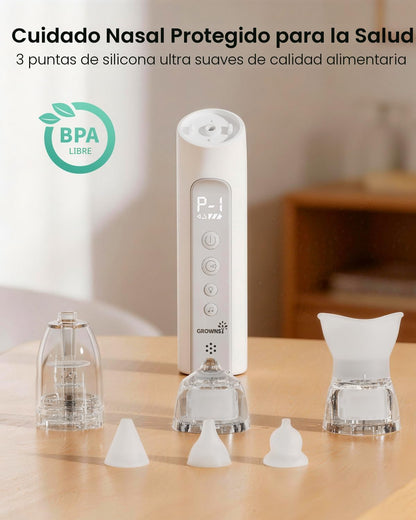 GROWNSY SniffEase Spa - Aspirador nasal 3 en 1 para bebé, aerosol,...