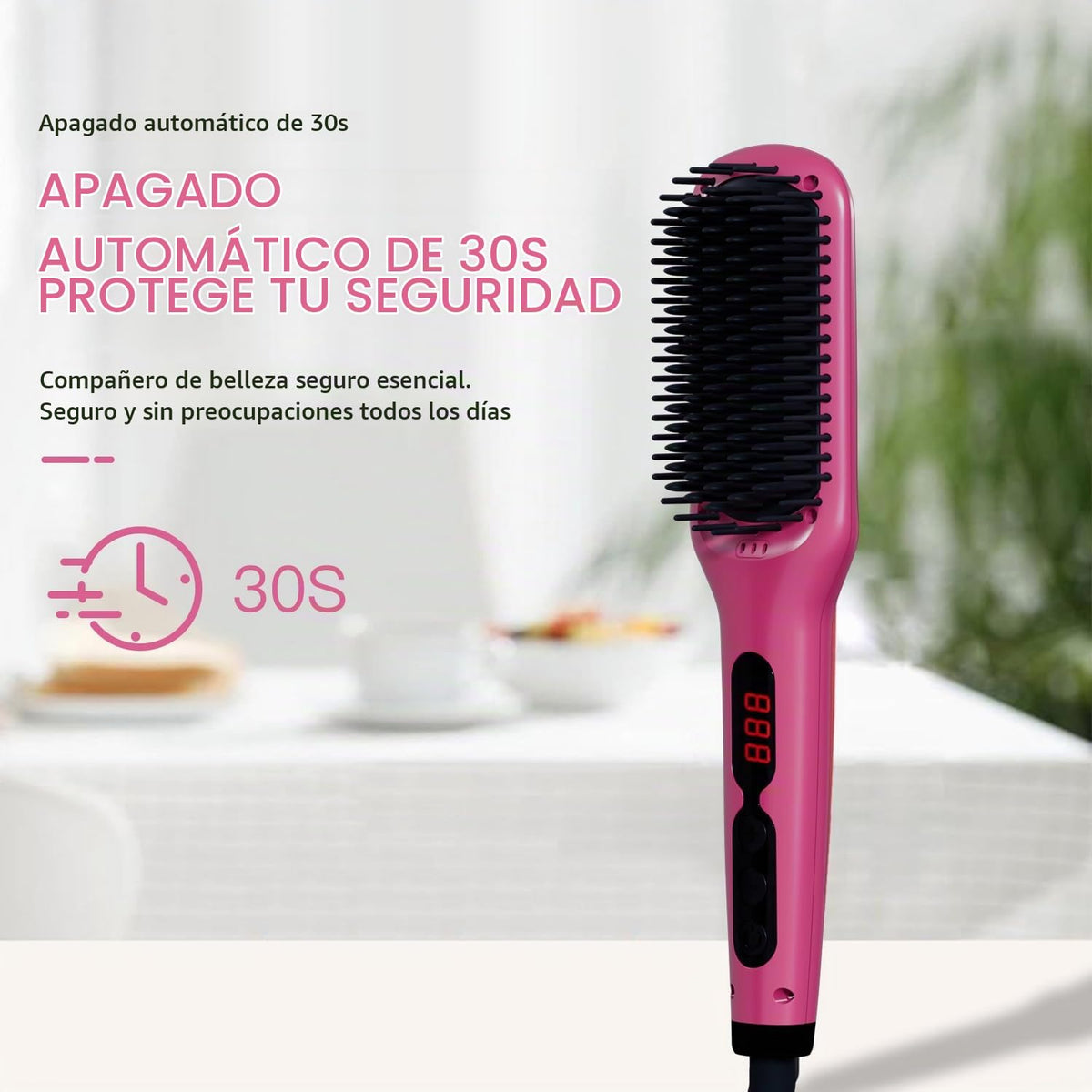 MEGAWISE Cepillo alisador de pelo iónico de cerámica, calentamiento...