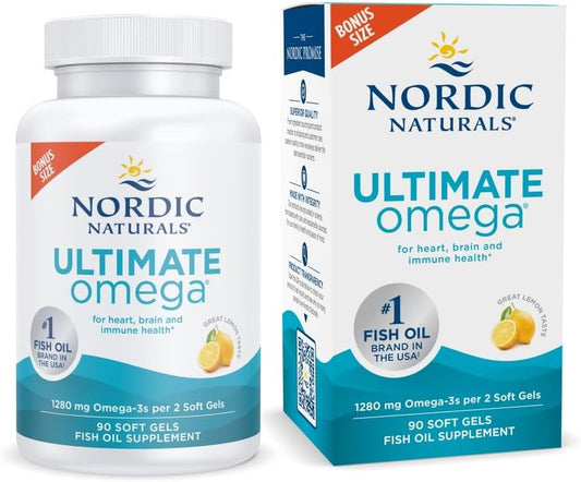 Nordic Naturals Ultimate Omega, sabor a limón, 90 geles suaves, 128...