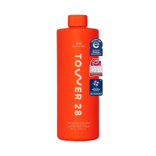 Tower 28 Beauty SOS Daily Rescue Facial Spray Jumbo Refill 16 oz \/...