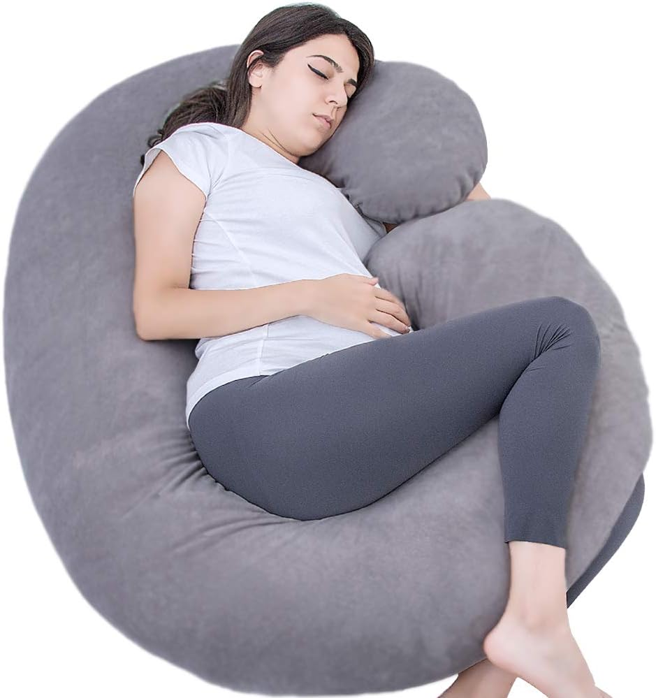 1 MIDDLE ONE - Almohada de embarazo, almohada de cuerpo completo en...