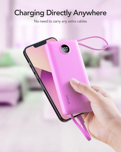 VRURC Cargador portátil de 10000 mAh, paquete de baterías esenciale...
