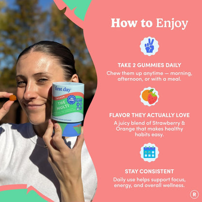 FIRST DAY Multivitamin para mujeres - Gomitas multivitamínicas diar...