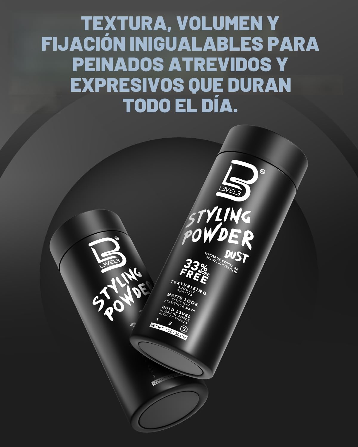 Polvo de Estilo L3 Nivel 3 - Polvo para Hombres de Aspecto Natural...
