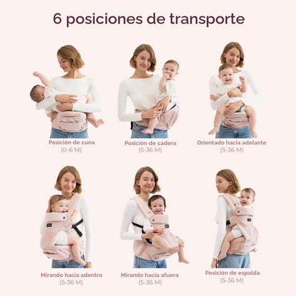 Momcozy Portabebés con asiento de cadera, transporte orientado haci...