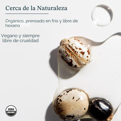 HERITAGE STORE Aceite de ricino orgánico \u2013 Botella de vidrio \...
