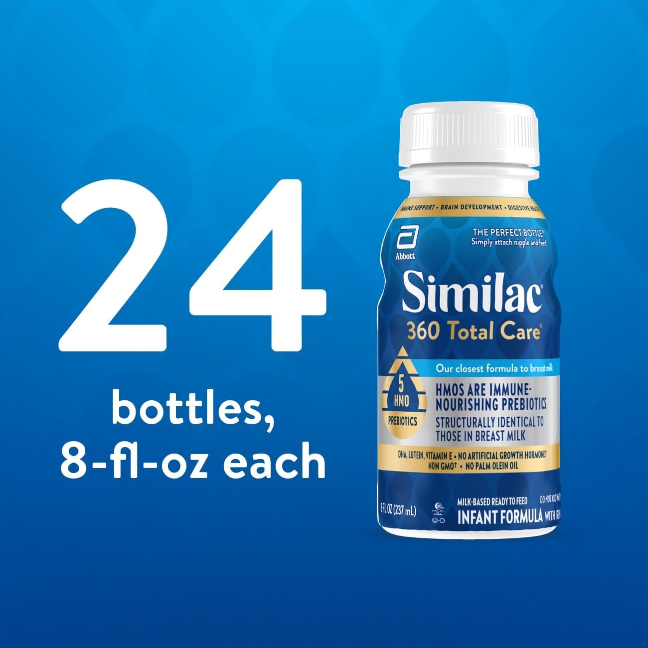 Similac Fórmula infantil 360 Total Care, tiene 5 prebióticos HMO, n...