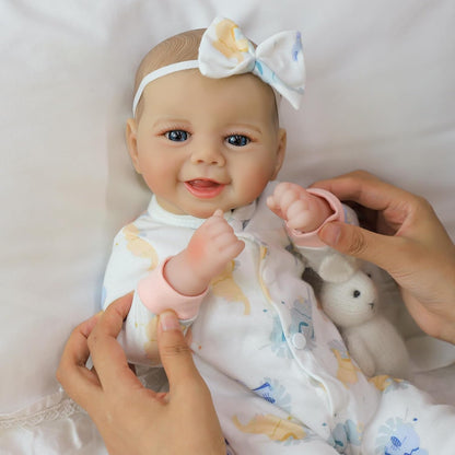 SCOM Muñeca de bebé niña, muñeca de cuerpo suave realista de 18 pul...