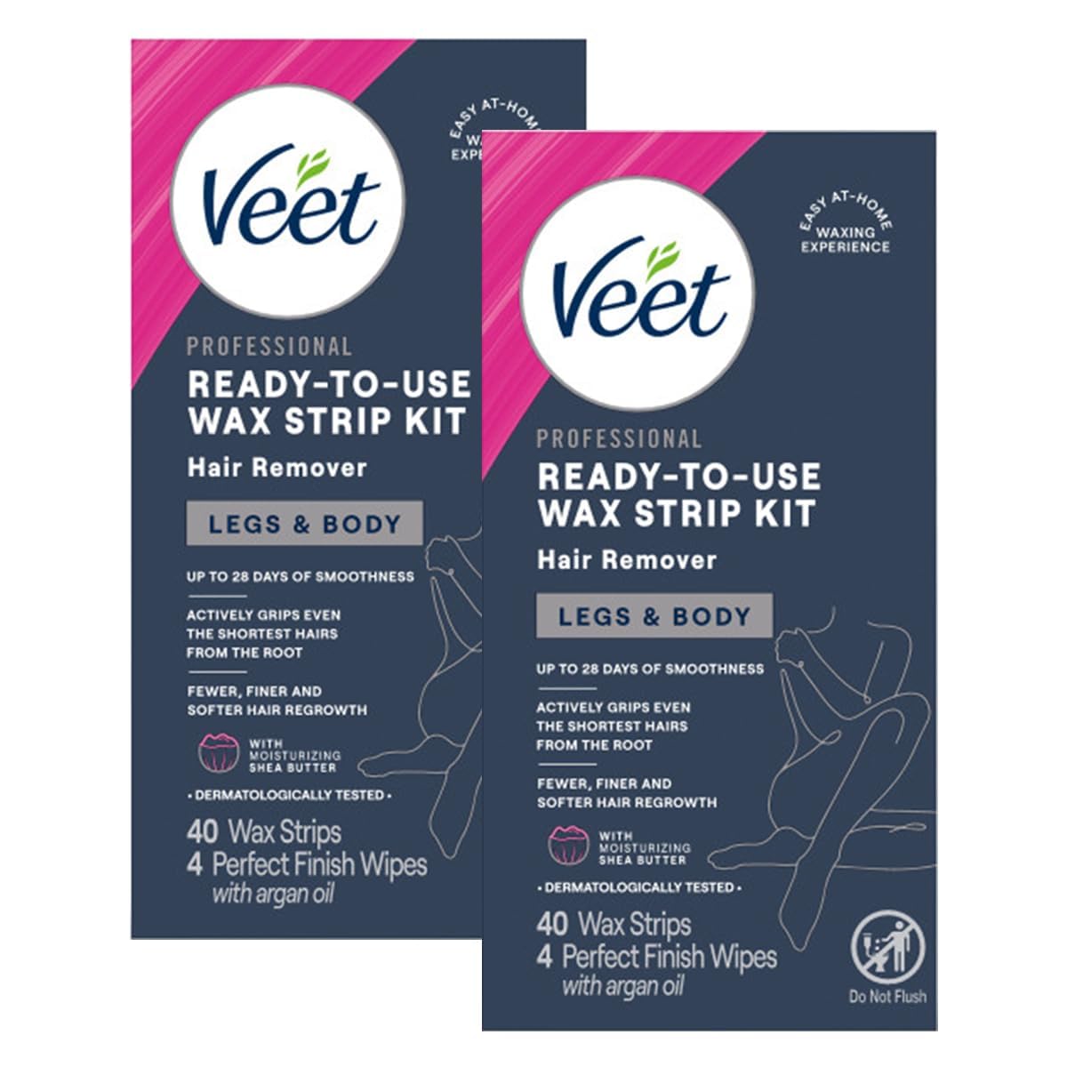VEET Tiras de cera de azúcar para depilación corporal de mujer, kit...