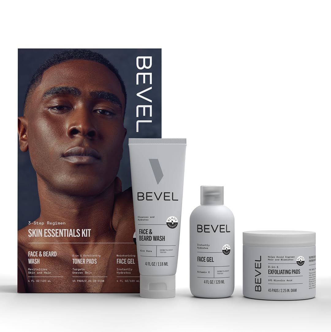 Kit de cuidado de la piel facial Bevel para hombres - Kit de rutina...