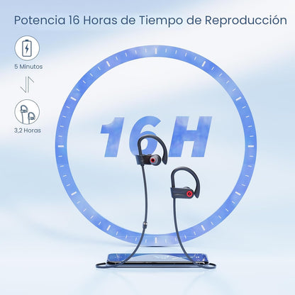 Auriculares Bluetooth Boean, auriculares inalámbricos con 16 horas...