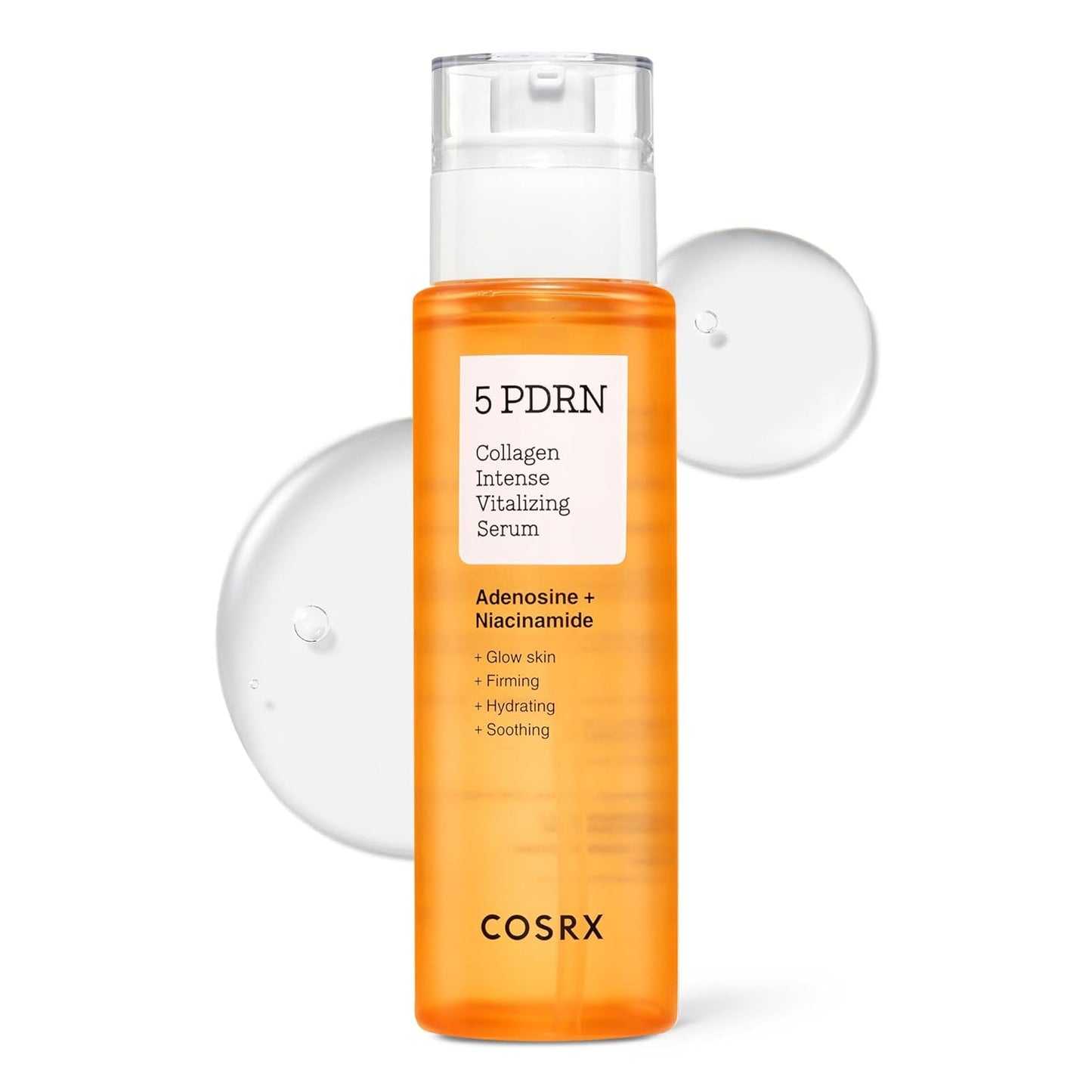 COSRX 5 PDRN Collagen Intense Vitalizing Serum - Suero coreano para reafirmar y dar brillo a la piel con ADN de salmón, centella, lactobacilo PDRN y colágeno, cuidado de la piel coreana, artículos