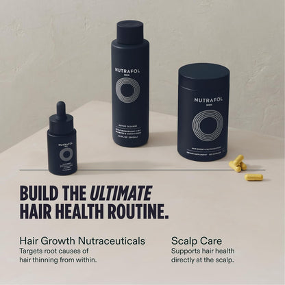 Nutrafol Suplementos para el Crecimiento del Cabello Masculino, Clínicamente Probados para Cabello Visiblemente Más Grueso y Cobertura del Cuero Cabelludo, Recomendado por Dermatólogos - Suministro