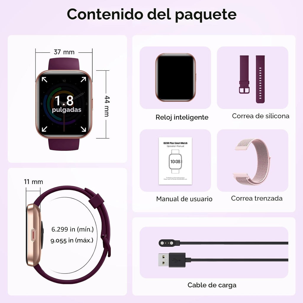 Gydom Relojes inteligentes para mujer para Android y iPhone, Alexa...
