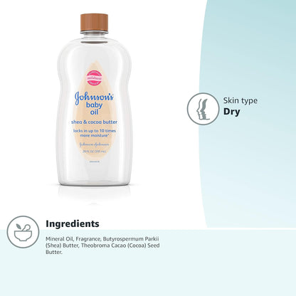 Johnson's Baby Aceite de bebé, Aceite mineral enriquecido con m...