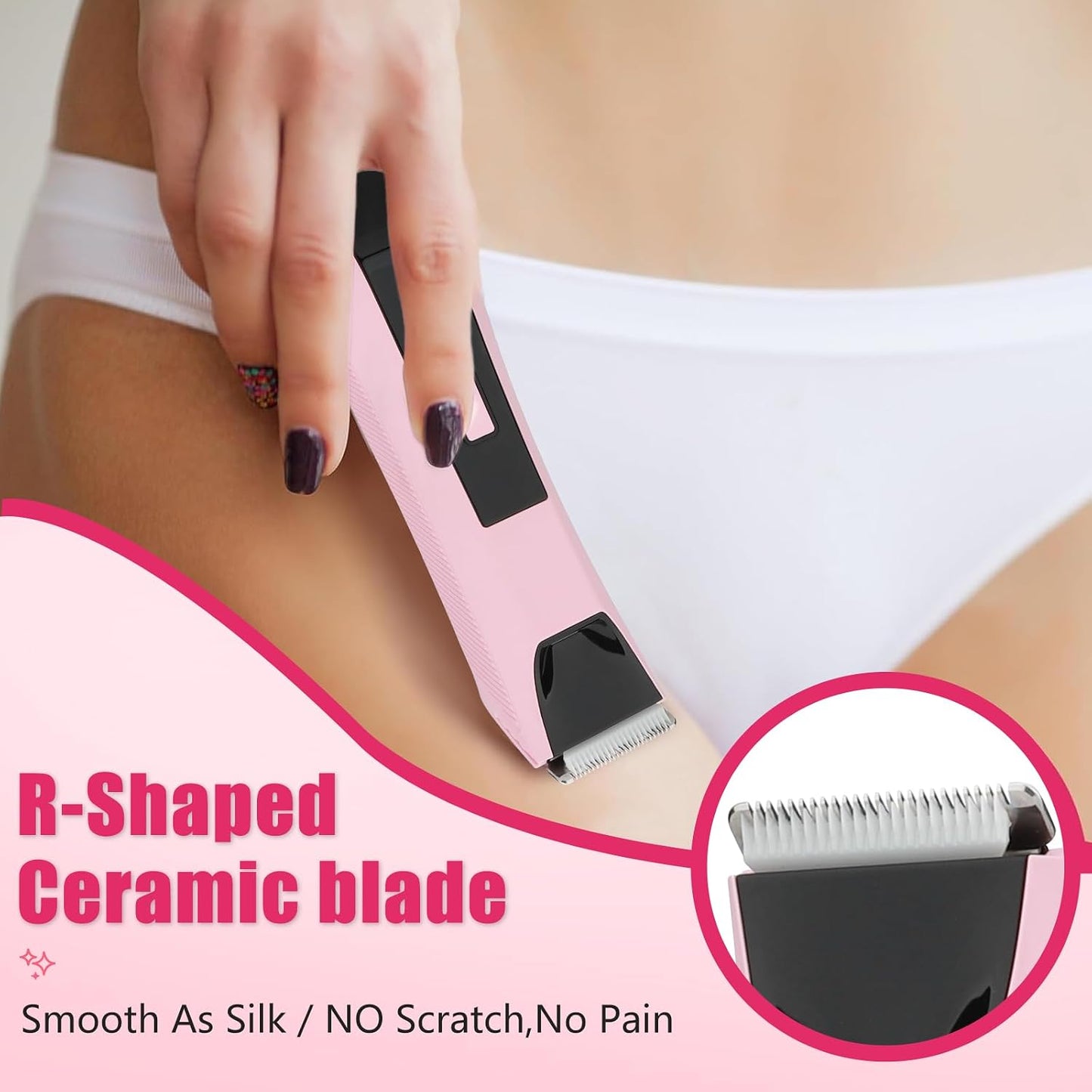 Recortadora de bikini 2 en 1 para mujer, maquinilla de afeitar eléc...